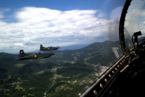 F-16 Fighting Falcons Fly over Slovenia